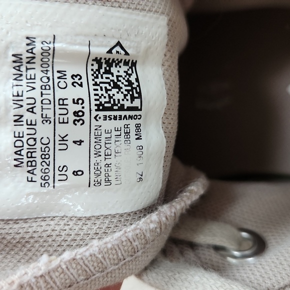 Women's Converse All Star High-Top Sneakers - Beige, Size 6 - Picture 5 of 7